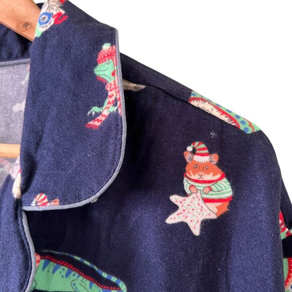 NWT Men's Old Navy Holiday Animals Flannel Pajama Set XXL Pug Dog Hamste… - Picture 5 of 16